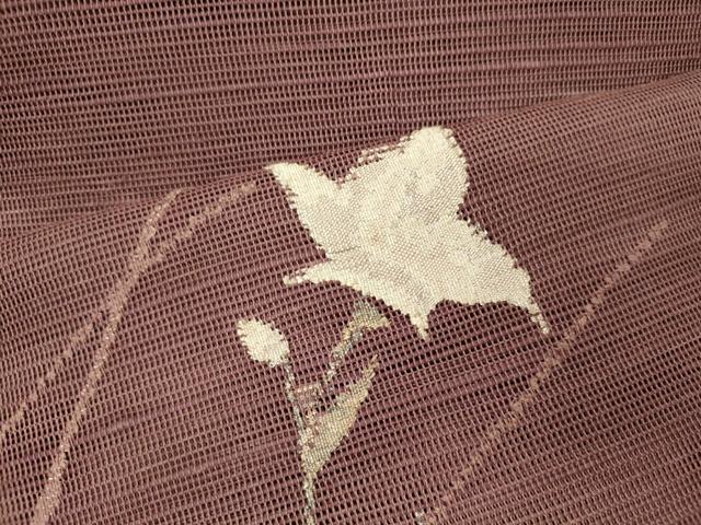 平和屋着物＊夏物 八寸名古屋帯 草花文 金糸 正絹 逸品 CAAW8993oy