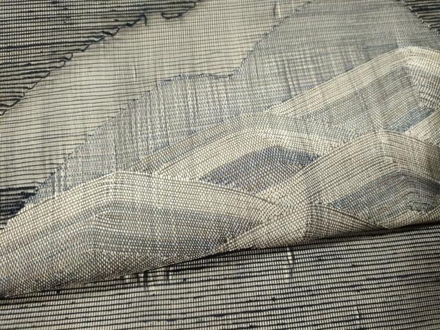 平和屋着物＊夏物 九寸開き名古屋帯 遠山文 金糸 正絹 逸品 CAAW8995oy