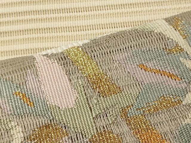 平和屋着物＊夏物 八寸名古屋帯 絽綴れ 朝顔 金銀糸 正絹 逸品 未使用 CAAW8999oy