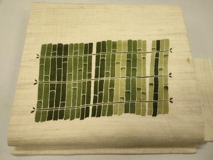 平和屋着物＊夏物 九寸名古屋帯 竹垣文 麻 逸品 CAAW9002oy
