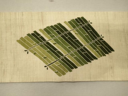 平和屋着物＊夏物 九寸名古屋帯 竹垣文 麻 逸品 CAAW9002oy
