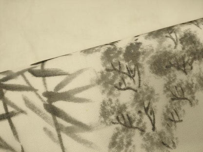 平和屋着物＊夏物 九寸名古屋帯 作家物 手描き 風景笹竹文 正絹 逸品 CAAW9003oy