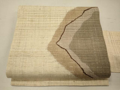 平和屋着物＊夏物　九寸名古屋帯　絽紬　幾何学文　正絹　逸品　CAAW9006oy