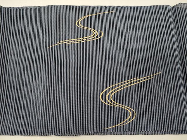 平和屋着物＊夏物　八寸名古屋帯　刺繍　絽綴れ　流水草花丸文　金彩　正絹　逸品　CAAW9008oy