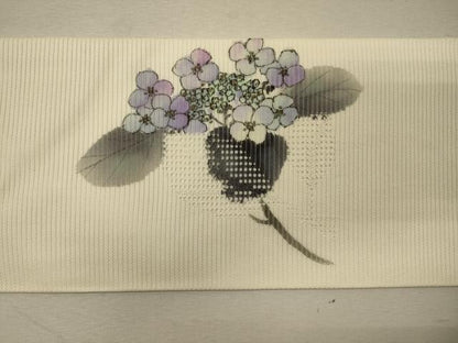 平和屋着物＊夏物 英王室献上友禅作家 木下勝功 九寸名古屋帯 手描き 紫陽花 金銀彩 正絹 逸品 CAAW9009oy