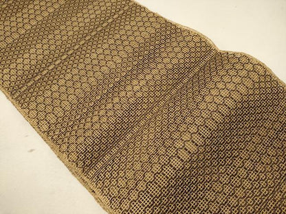平和屋着物＊夏物 八寸名古屋帯 羅 幾何学文 正絹 逸品 未使用 CAAW9024oy