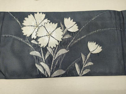 平和屋着物＊夏物 九寸名古屋帯 唐織 草花文 金銀糸 正絹 逸品 CAAW9030oy