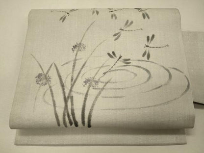 平和屋着物＊夏物 絹芭蕉 九寸名古屋帯 手描き とんぼ 正絹 逸品 CAAW9033oy