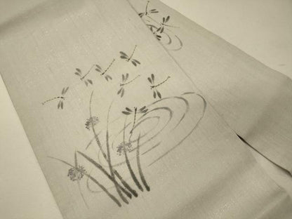 平和屋着物＊夏物 絹芭蕉 九寸名古屋帯 手描き とんぼ 正絹 逸品 CAAW9033oy