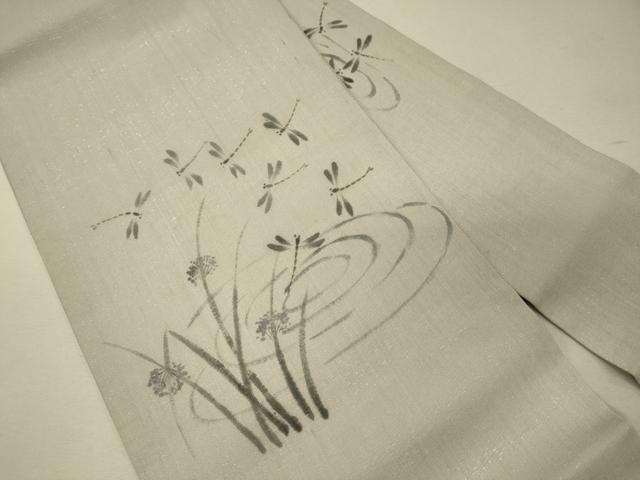 平和屋着物＊夏物 絹芭蕉 九寸名古屋帯 手描き とんぼ 正絹 逸品 CAAW9033oy