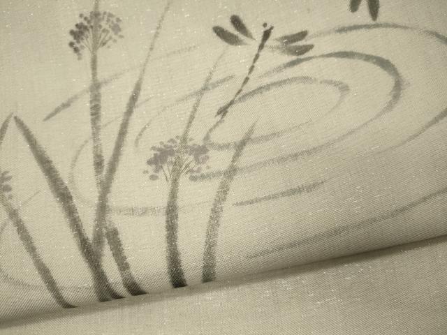平和屋着物＊夏物 絹芭蕉 九寸名古屋帯 手描き とんぼ 正絹 逸品 CAAW9033oy