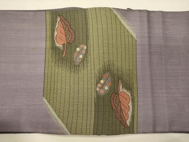 平和屋着物＊明綴れ 夏物 太鼓柄袋帯 枝葉文 正絹 逸品 CAAW9039oy