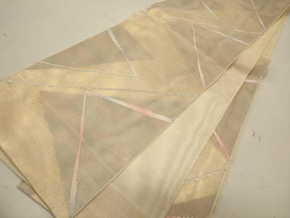 平和屋着物＊夏物 六通柄袋帯 幾何学文 金銀糸 正絹 逸品 CAAW9042oy
