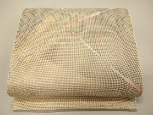 平和屋着物＊夏物 六通柄袋帯 幾何学文 金銀糸 正絹 逸品 CAAW9042oy