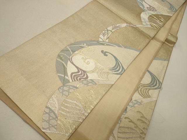 平和屋着物＊夏物 六通柄袋帯 立波芝草文 金銀糸 正絹 逸品 CAAW9046oy