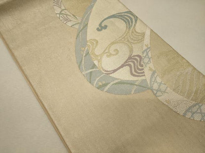 平和屋着物＊夏物 六通柄袋帯 立波芝草文 金銀糸 正絹 逸品 CAAW9046oy