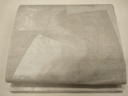 平和屋着物＊夏物 六通柄袋帯 色紙重ね草花文 金銀糸 正絹 逸品 CAAW9050oy