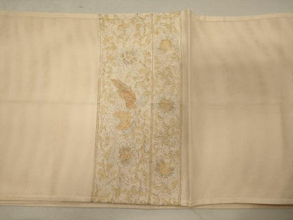 平和屋着物＊夏物 太鼓柄袋帯 駒刺繍 鳳凰花唐草文 正絹 逸品 CAAW9060oy
