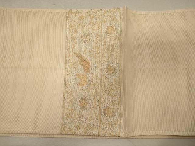 平和屋着物＊夏物 太鼓柄袋帯 駒刺繍 鳳凰花唐草文 正絹 逸品 CAAW9060oy