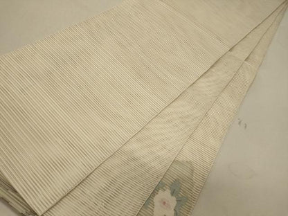 平和屋着物＊夏物 太鼓柄袋帯 絽綴れ 枝花文 銀糸 正絹 逸品 CAAW9063oy