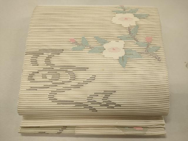 平和屋着物＊夏物 太鼓柄袋帯 絽綴れ 枝花文 銀糸 正絹 逸品 CAAW9063oy