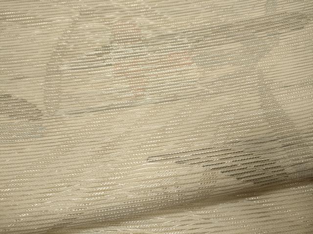 平和屋着物＊夏物 六通柄袋帯 草花文 銀糸 正絹 逸品 CAAW9064oy