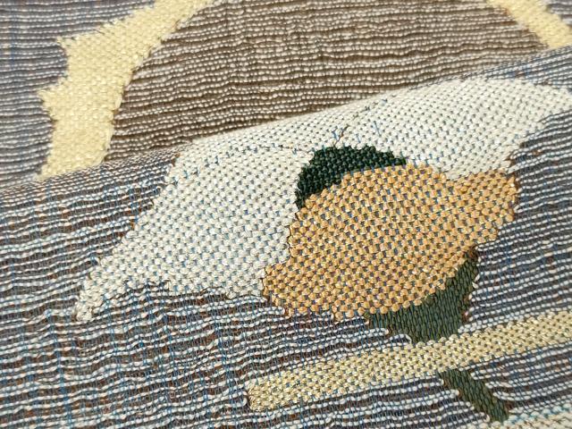 平和屋着物＊夏物 太鼓柄袋帯 すくい織 流線花文 金糸 正絹 逸品 CAAW9068oy