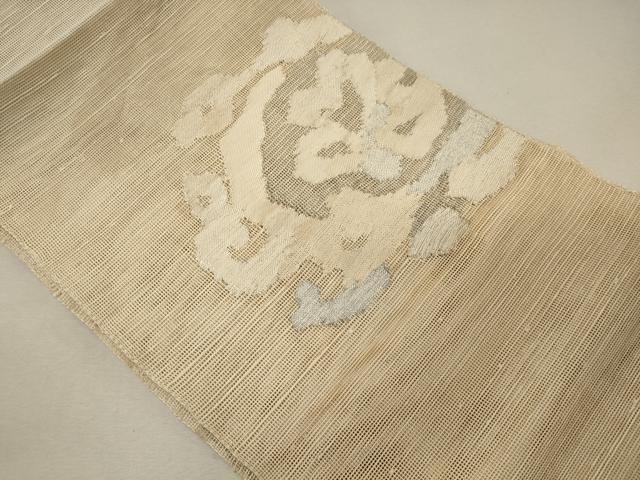 平和屋着物＊夏物 八寸名古屋帯 舞花文 銀糸 正絹 逸品 CAAW9078oy