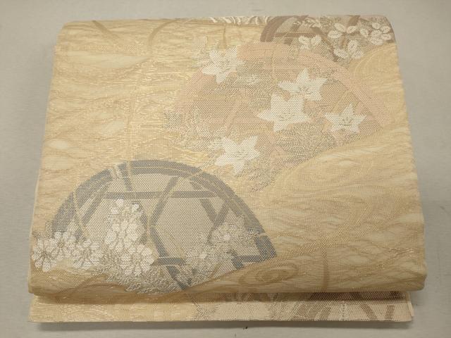 平和屋着物＊夏物 六通柄袋帯 籬流水花文 金銀糸 正絹 逸品 CAAW9081oy