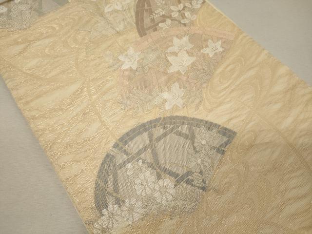 平和屋着物＊夏物 六通柄袋帯 籬流水花文 金銀糸 正絹 逸品 CAAW9081oy