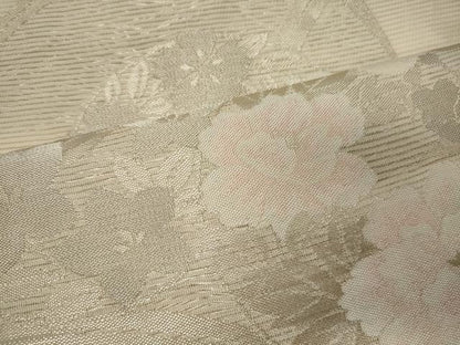 平和屋着物＊夏物 六通柄袋帯 芝草花丸文 銀糸 正絹 逸品 CAAW9082oy