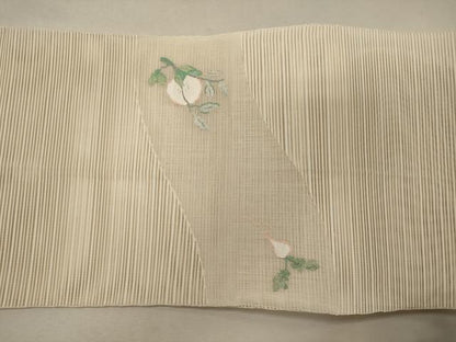 平和屋着物＊夏物 八寸名古屋帯 絽綴れ 成り物 銀糸 正絹 逸品 CAAW9094oy