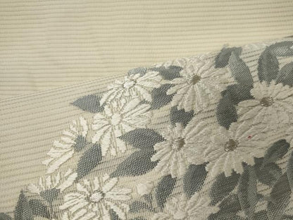 平和屋着物＊夏物 九寸開き名古屋帯 唐織 草花文 銀糸 正絹 逸品 CAAW9099oy