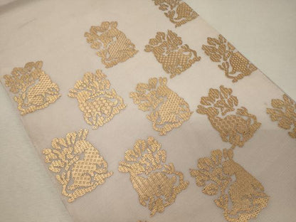 平和屋着物＊夏物 太鼓柄袋帯 総刺繍 花うさぎ 金糸 正絹 逸品 CAAW9104oy