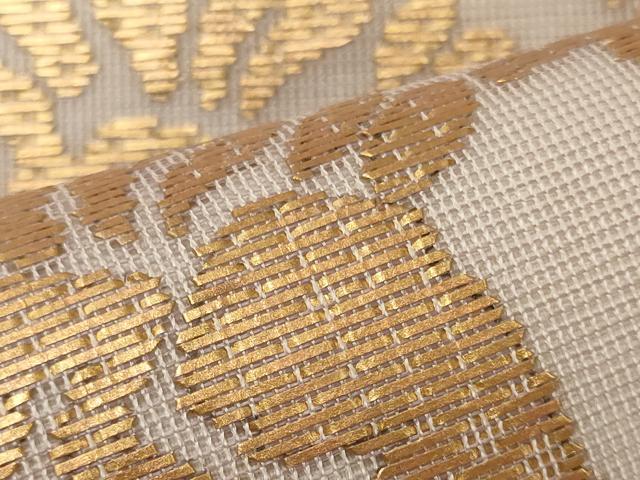 平和屋着物＊夏物 太鼓柄袋帯 総刺繍 花うさぎ 金糸 正絹 逸品 CAAW9104oy