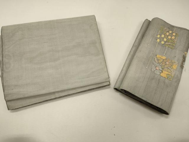 平和屋着物＊夏物 つけ帯 色紙重ね草花文 金銀糸 正絹 逸品 CAAW9105oy