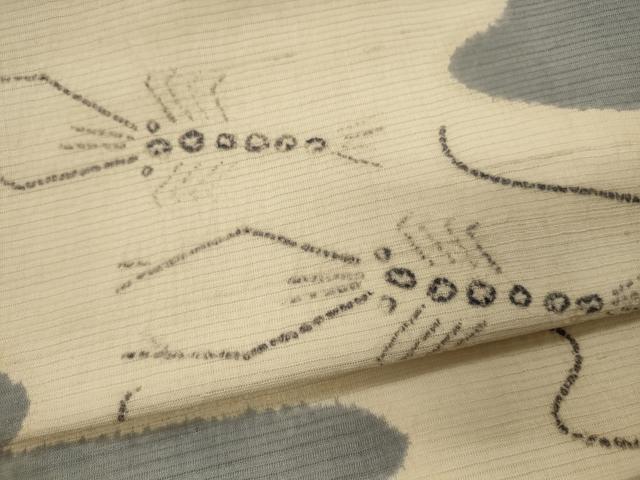 平和屋着物＊夏物 つけ帯 絽紬 絞り 手描き 海老 三越扱い 正絹 逸品 CAAW9106oy