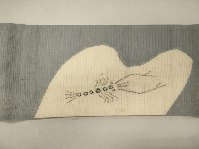 平和屋着物＊夏物 つけ帯 絽紬 絞り 手描き 海老 三越扱い 正絹 逸品 CAAW9106oy