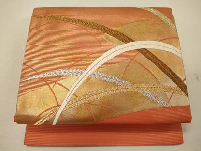 平和屋着物＊夏物 九寸開き名古屋帯 唐織 芝文 金銀糸 正絹 逸品 未使用 CAAW9111oy