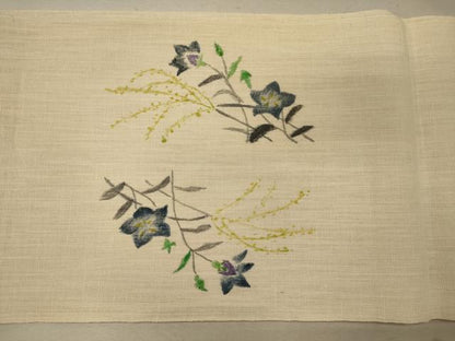 平和屋着物＊夏物 八寸名古屋帯 作家物 手描き 草花文 正絹 逸品 CAAW9112oy
