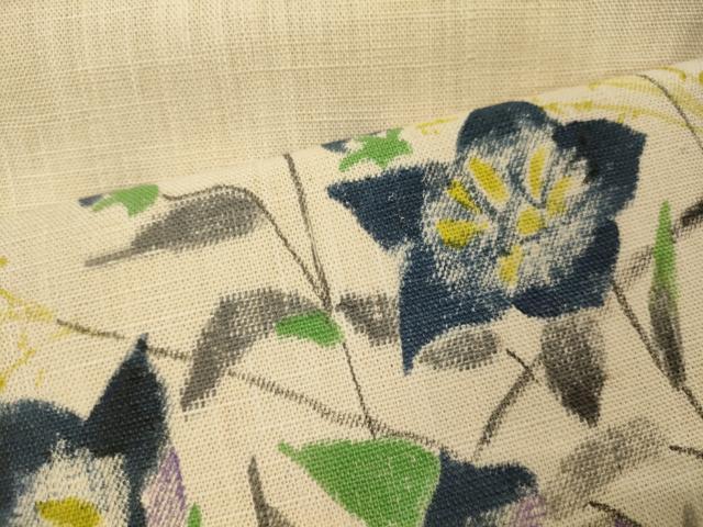 平和屋着物＊夏物 八寸名古屋帯 作家物 手描き 草花文 正絹 逸品 CAAW9112oy