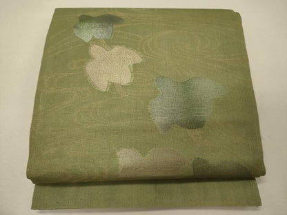 平和屋着物＊夏物 太鼓柄袋帯 流水千鳥文 銀糸 正絹 逸品 CAAW9113oy