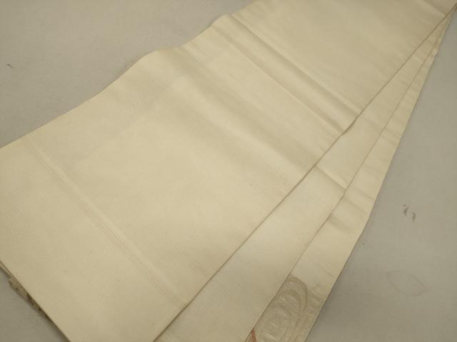 平和屋着物＊夏物 太鼓柄袋帯 唐織 檜扇草花文 金糸 正絹 逸品 CAAW9115oy