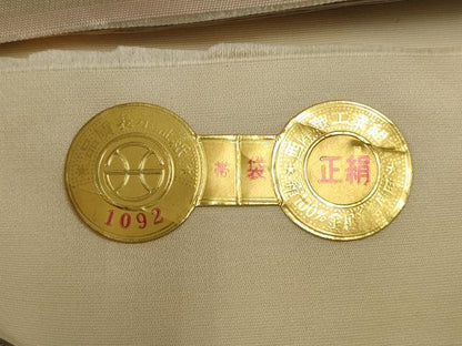 平和屋着物◎西陣　六通柄袋帯　唐織　流水花文　銀糸　正絹　逸品　CAAW9205qe