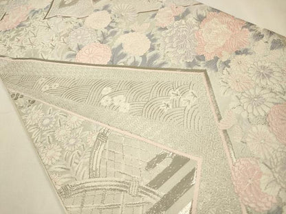 平和屋着物◎六通柄袋帯　唐織　彩華精繍文　プラチナ箔　正絹　逸品　CAAW9244qe