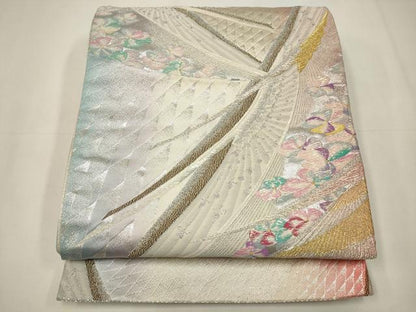 平和屋着物◎六通柄袋帯　舞花文　金銀糸　正絹　逸品　CAAW9248qe