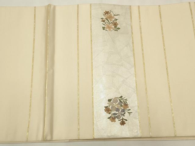平和屋着物◎六通柄袋帯　螺鈿箔　押し花　金彩　正絹　逸品　CAAW9249qe