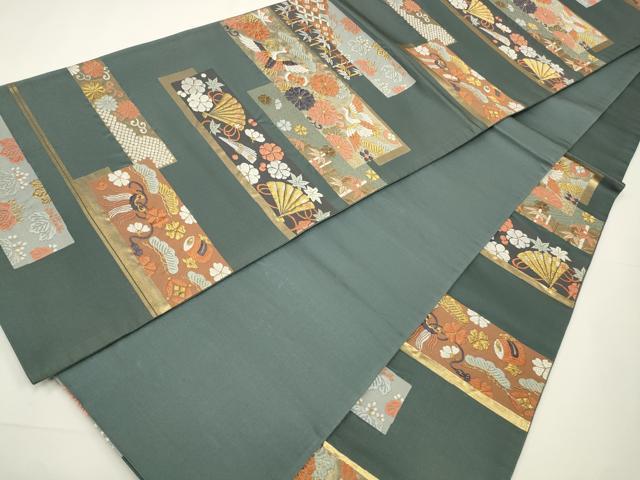 平和屋着物◎六通柄袋帯　唐織　唐織名錦遺芳　金糸　正絹　逸品　CAAW9263qe