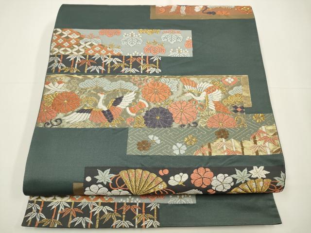 平和屋着物◎六通柄袋帯　唐織　唐織名錦遺芳　金糸　正絹　逸品　CAAW9263qe