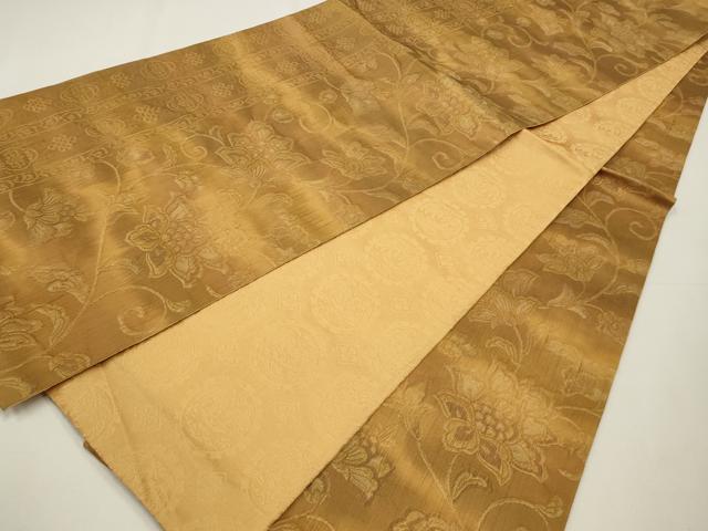平和屋着物◎両面 全通柄袋帯 更紗花文 正絹 逸品 CAAW9264qe